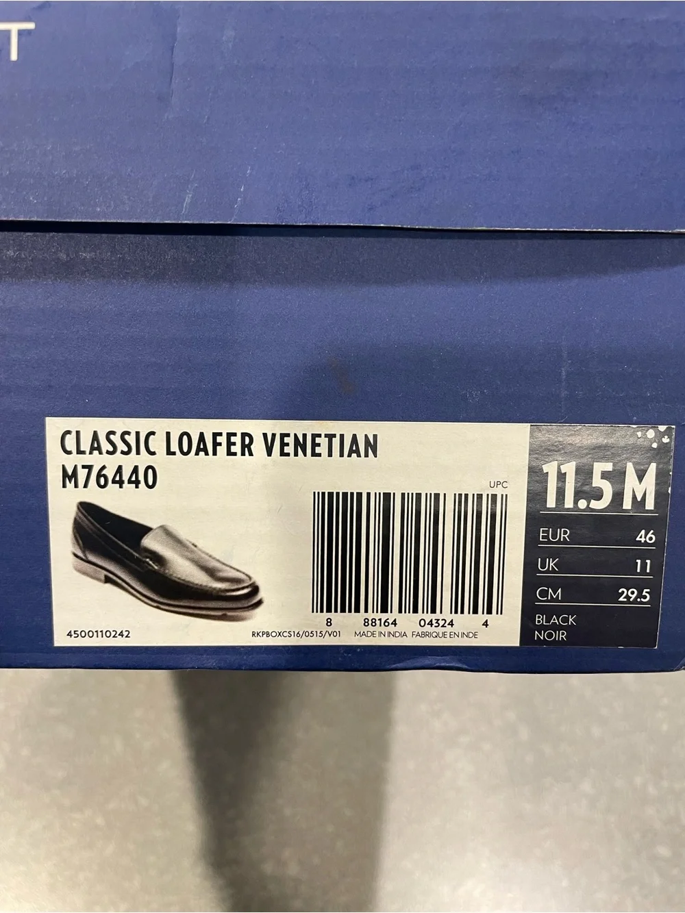 Never Worn - Rockport Men’s Black Leather Slip-On Loafers